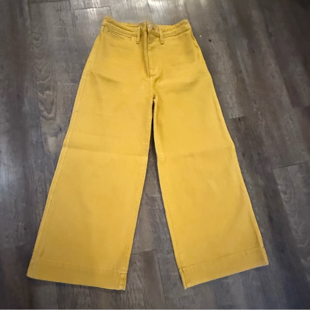 Madewell Yellow/Gold Wide-Leg Cropped  Pants